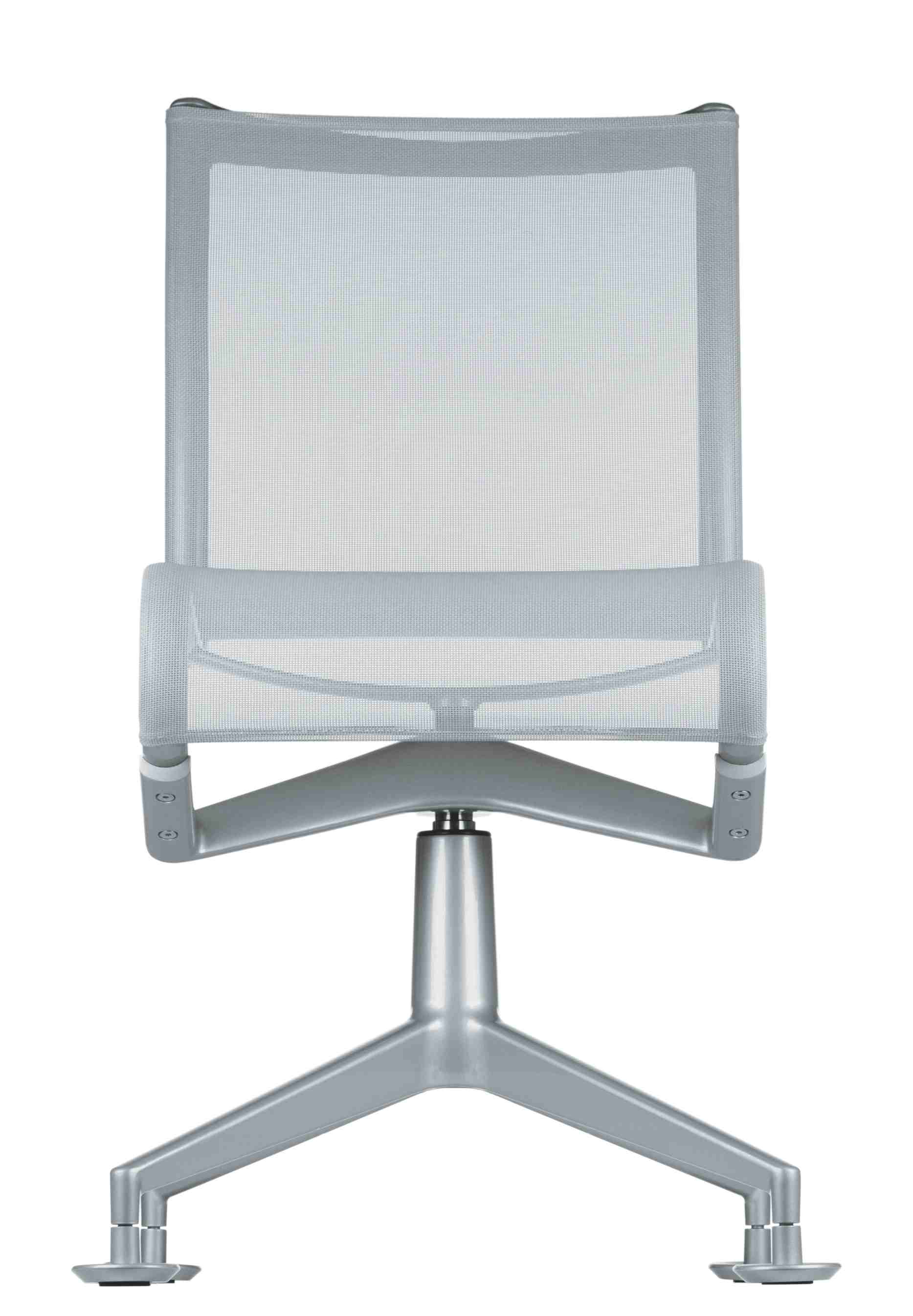 Meetingframe Drehstuhl mit Netzrückenlehne und silberfarbenem Fußkreuz, ergonomischer Bürostuhl für komfortables Sitzen.