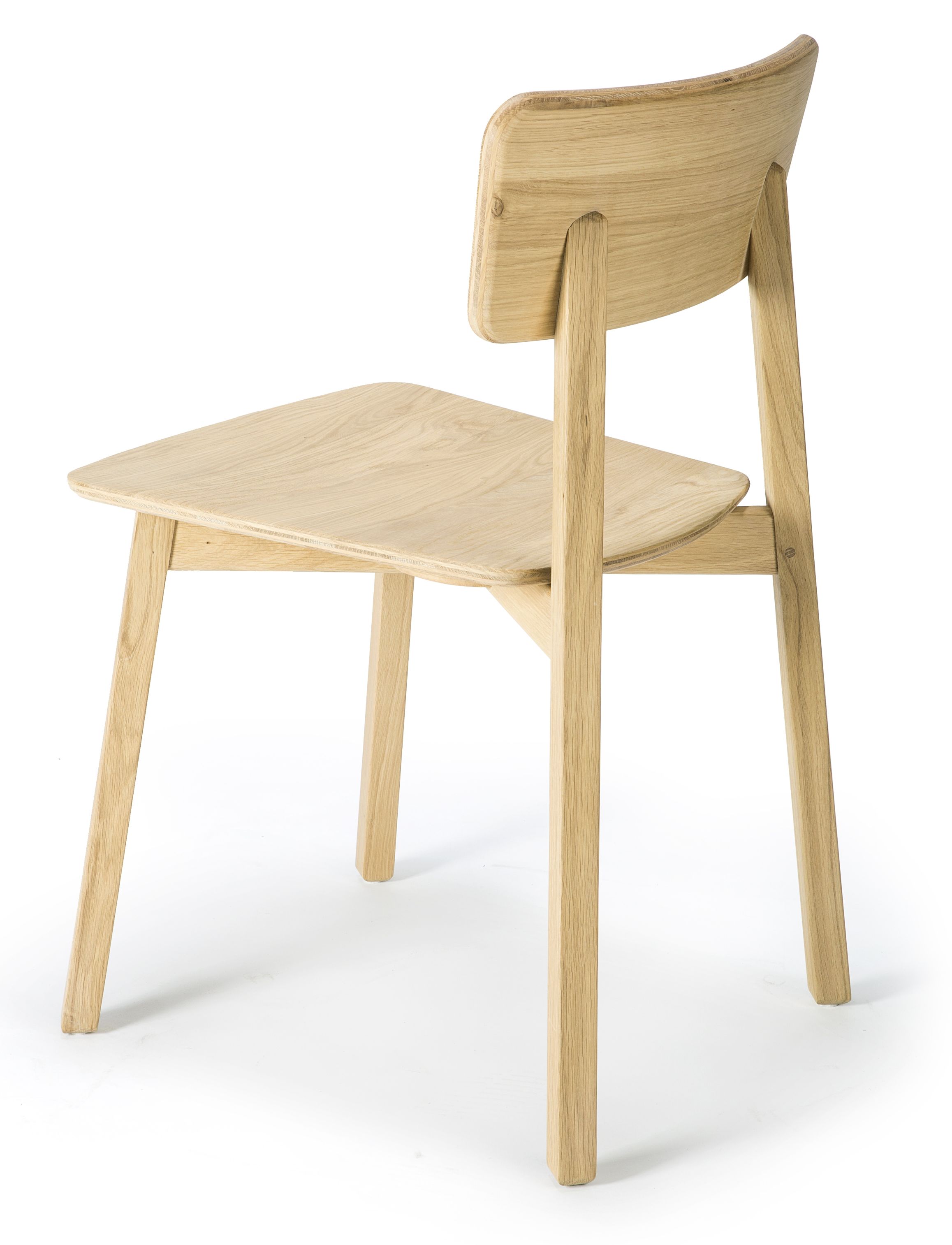 Casale Stuhl aus Eiche von Ethnicraft, lackiert, ohne Armlehne, modernes Design für Esszimmer.