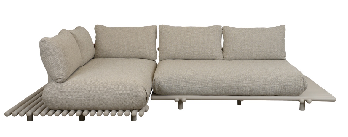 Sticks Platform Ecksofa Outdoor Cane-Line Gestell Aluminium / Kissen Desert sand