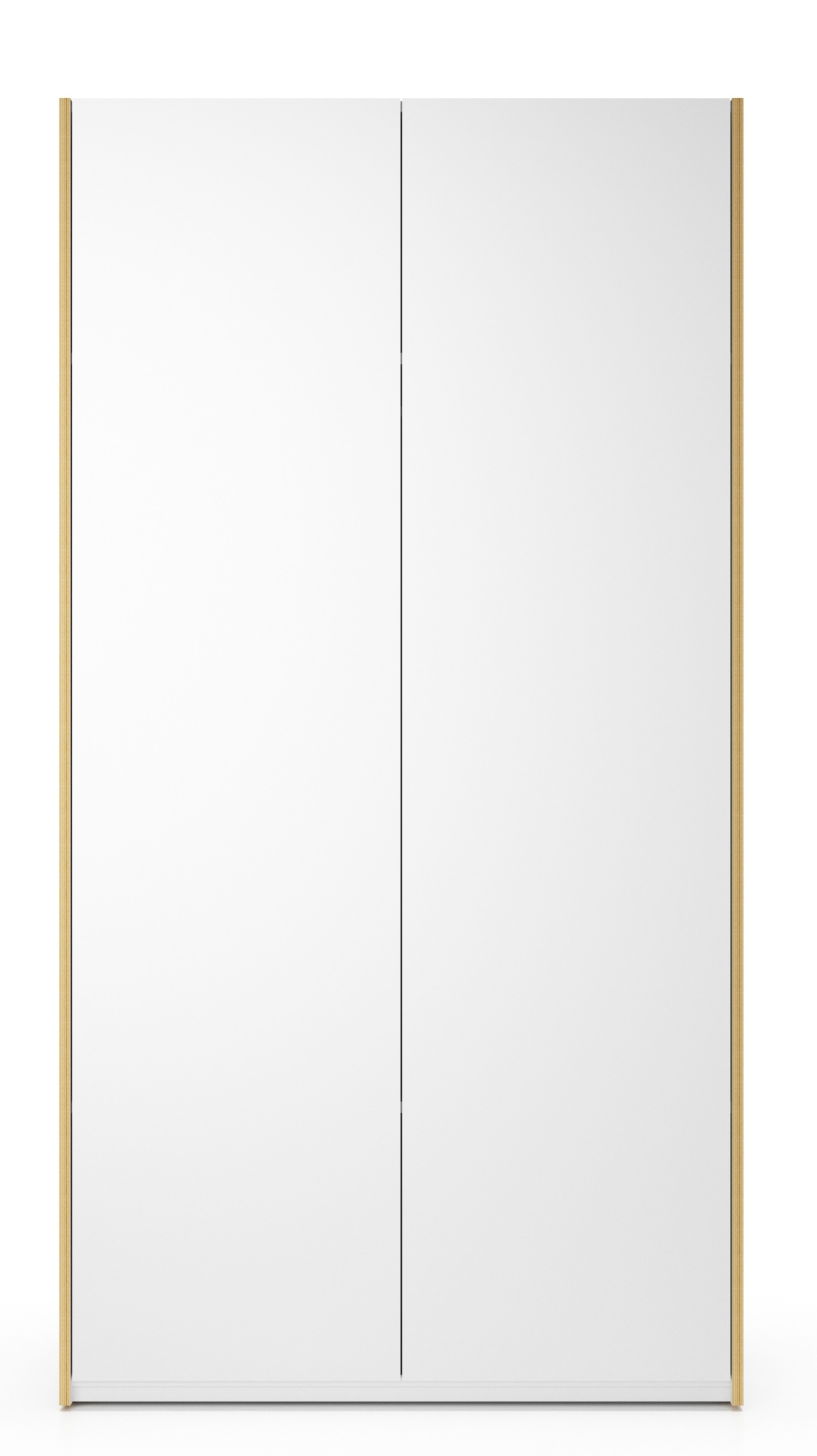 Weißer MODULAR Schrank von Müller Möbelwerkstätten mit zwei Türen und Holzrahmen.