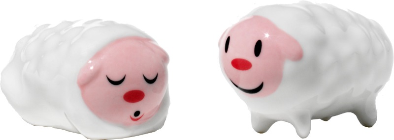 Alessi Tiny Little Sheeps Porzellanfiguren, 2er Set: Niedliche Deko-Schafe zum Sammeln und Verschenken.