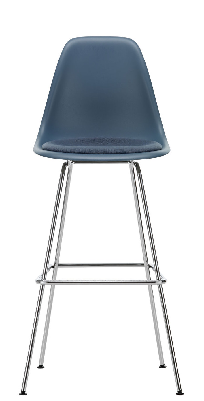 Eames Plastic Bar Stool Barhocker High mit Sitzpolster Vitra