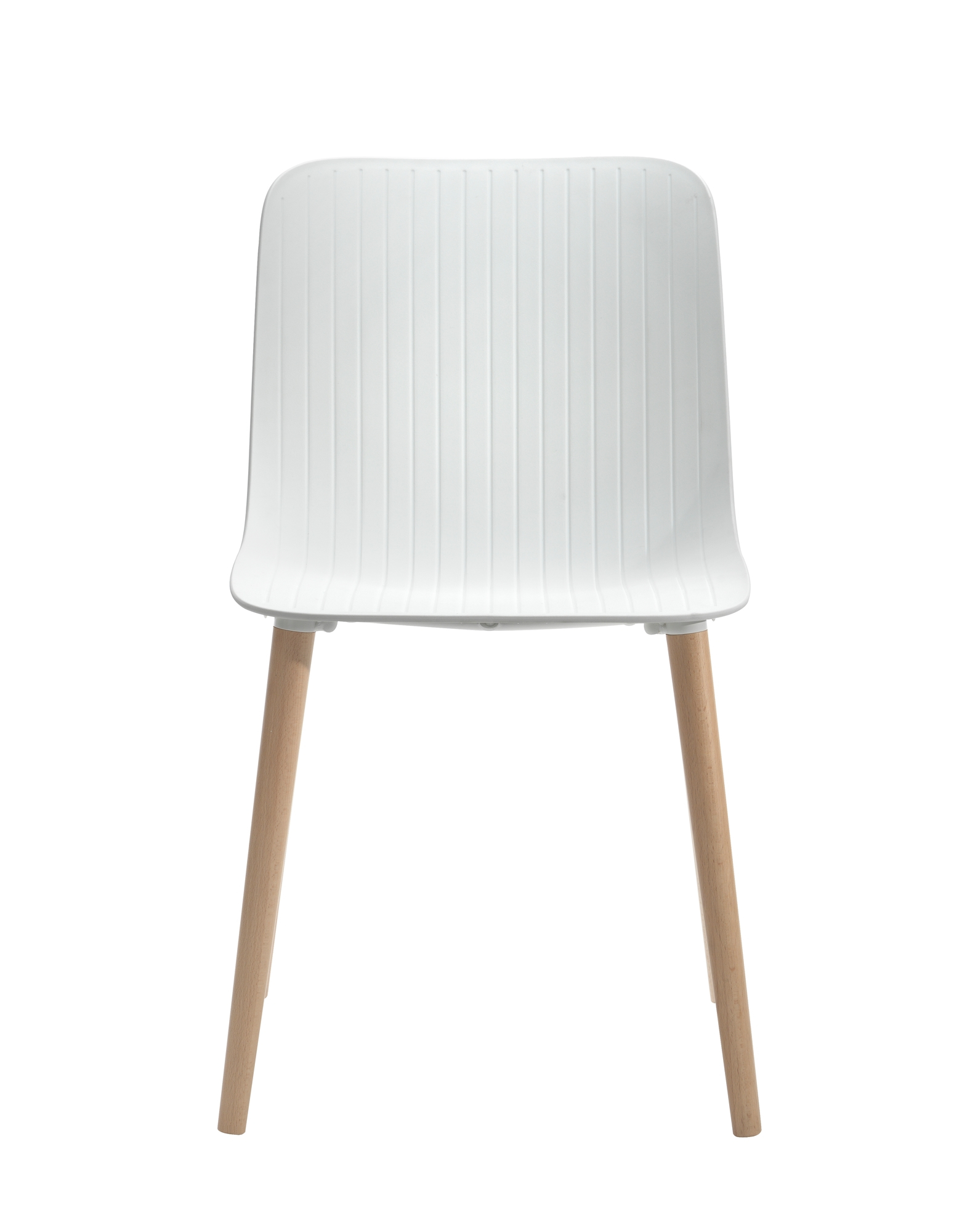 Weißer Dragonfly Stuhl mit Holzbeinen, moderner Esszimmerstuhl für Küche und Wohnbereich.