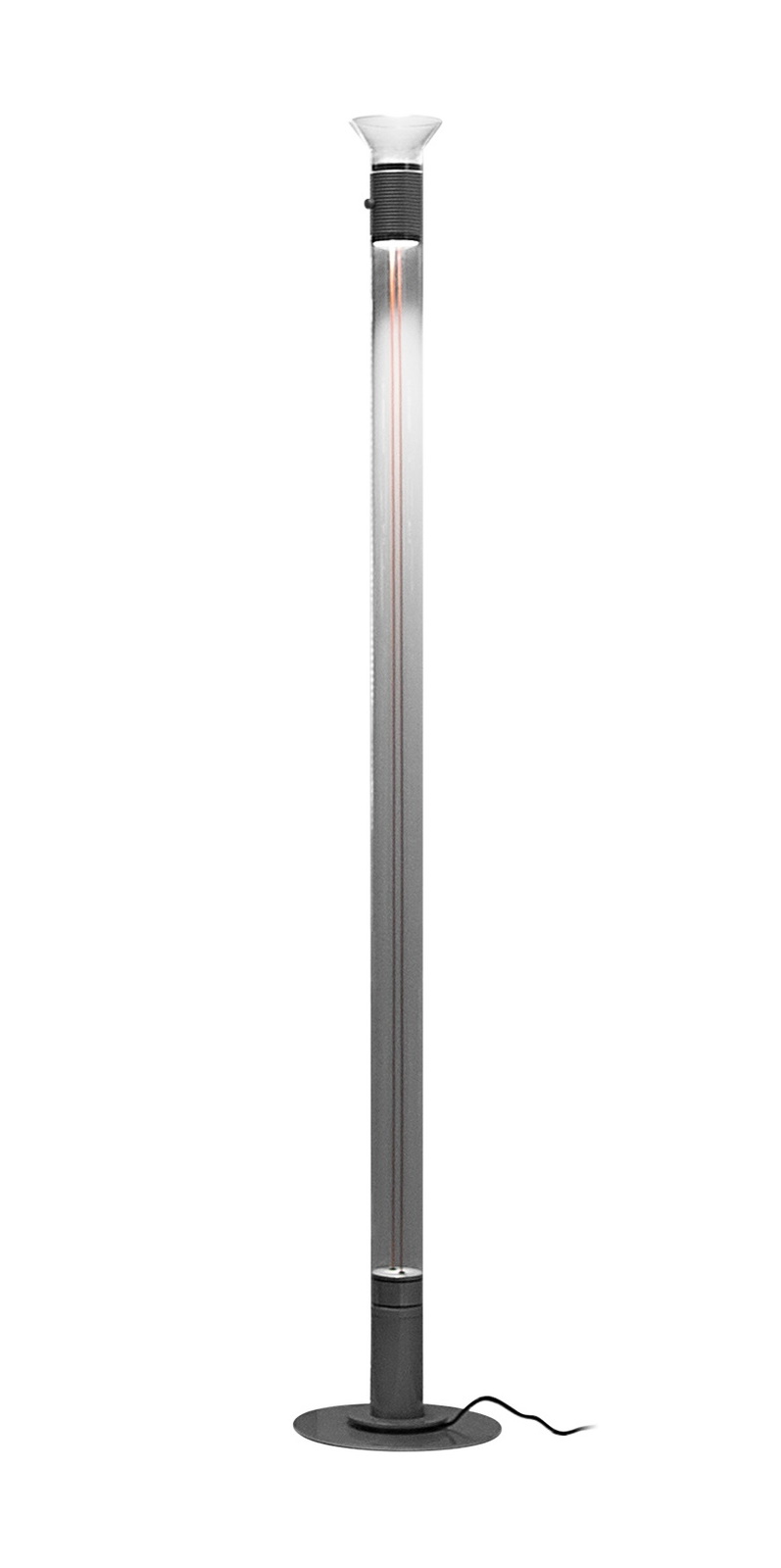 Dia Stehleuchte von Martinelli Luce: Moderne Stehlampe mit zylindrischem Design und indirektem Licht.