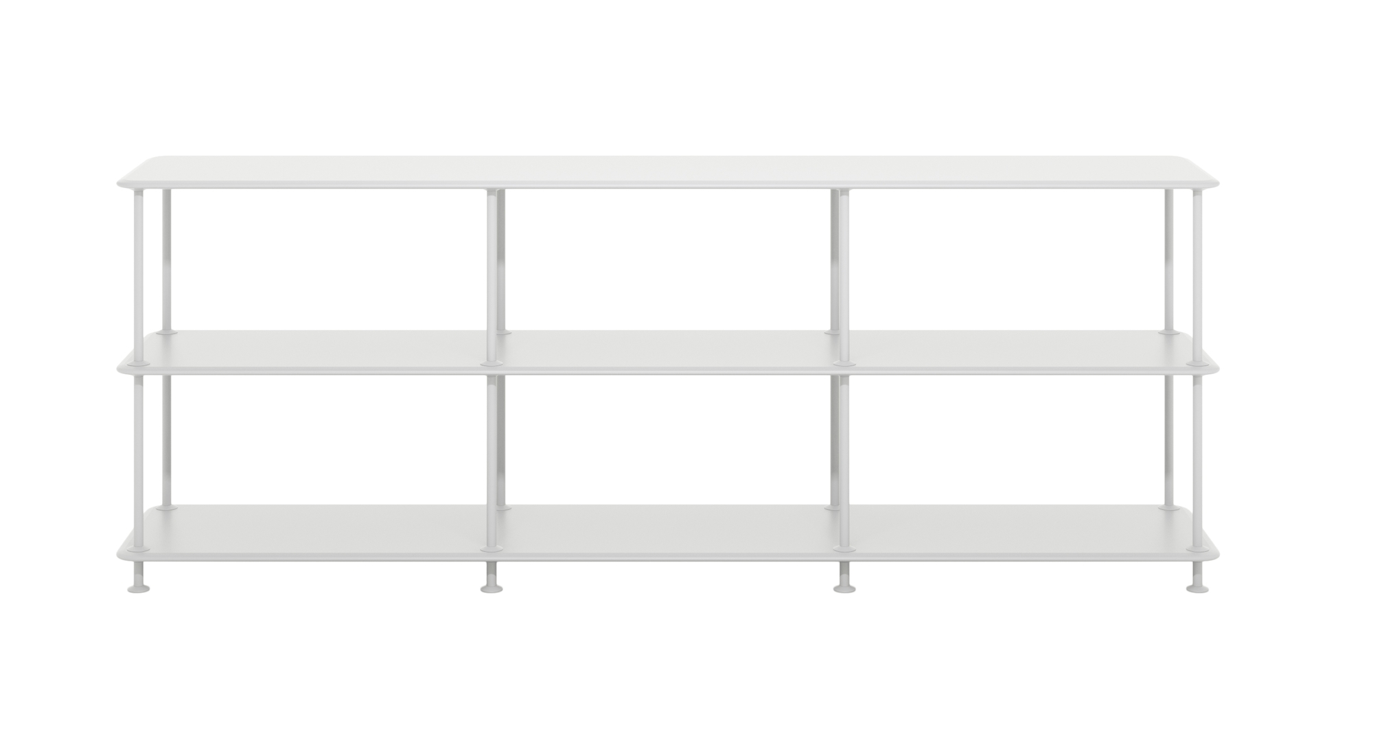 Montana Free Regal in Weiß mit drei Fächern, modernes Design für Wohnzimmer und Büro.