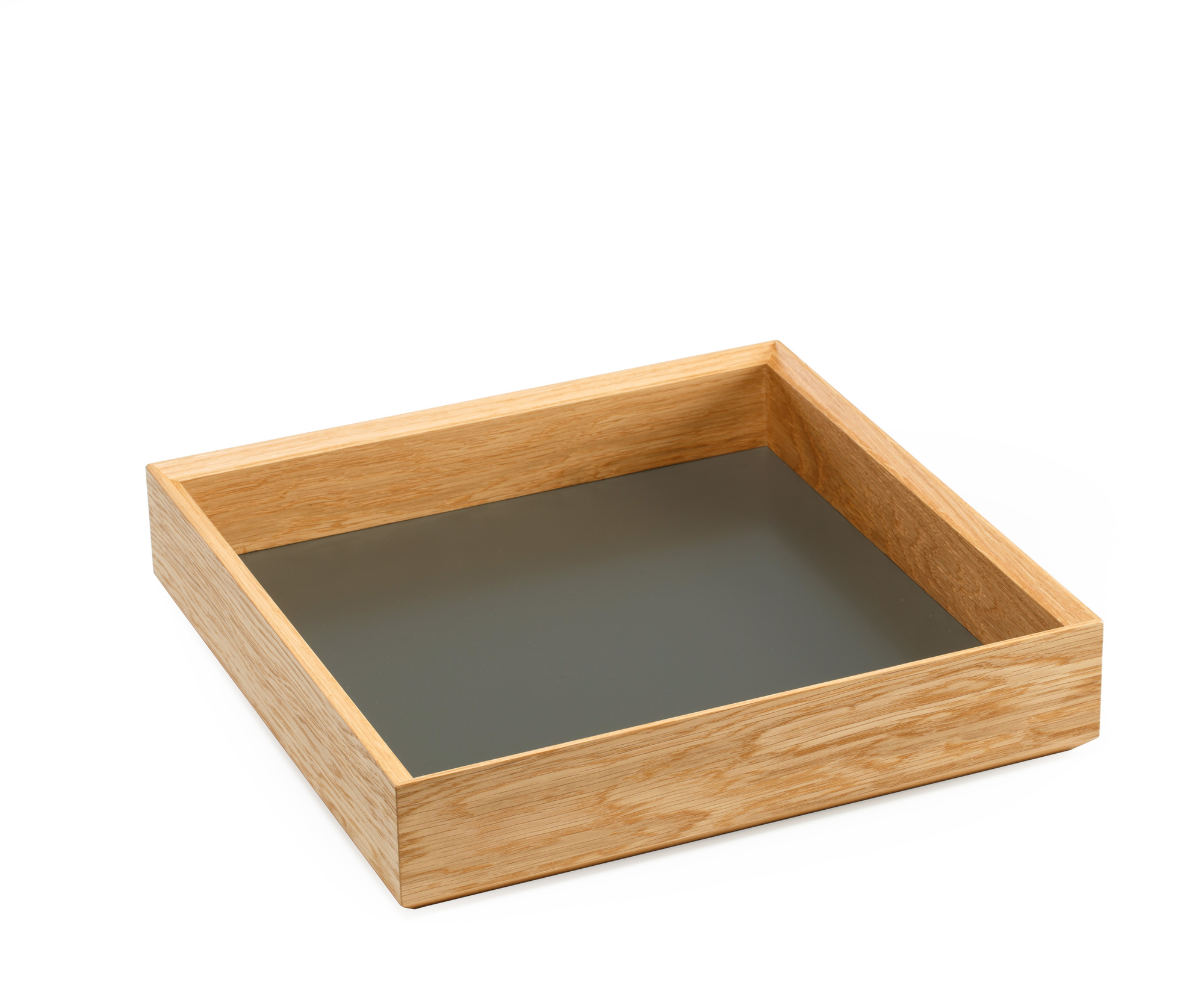 Tidy Tablett aus Holz, Favius Serviertablett grau, quadratisch, für Küche und Wohnzimmer.