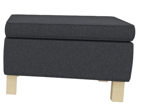 Grauer Krefeld Hocker von Knoll International mit Holzfüßen, ideal als Fußhocker oder Sitzgelegenheit.