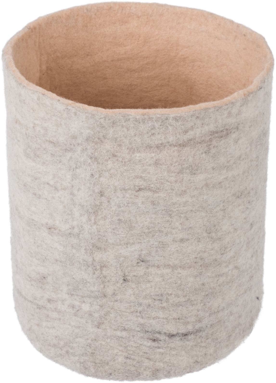 Beiger Filzkorb Béla von myfelt: Dekorativer Aufbewahrungskorb aus Filz, ideal für Ordnung und stilvolles Wohnen.