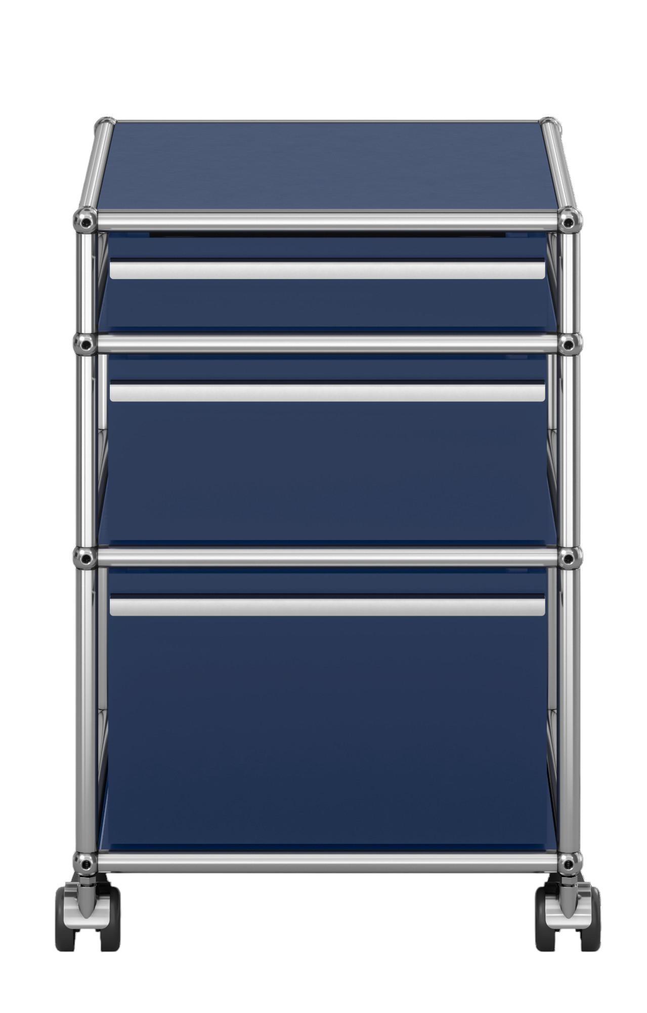 USM Haller Rollcontainer M63 mit 3 Schubladen Stahlblau