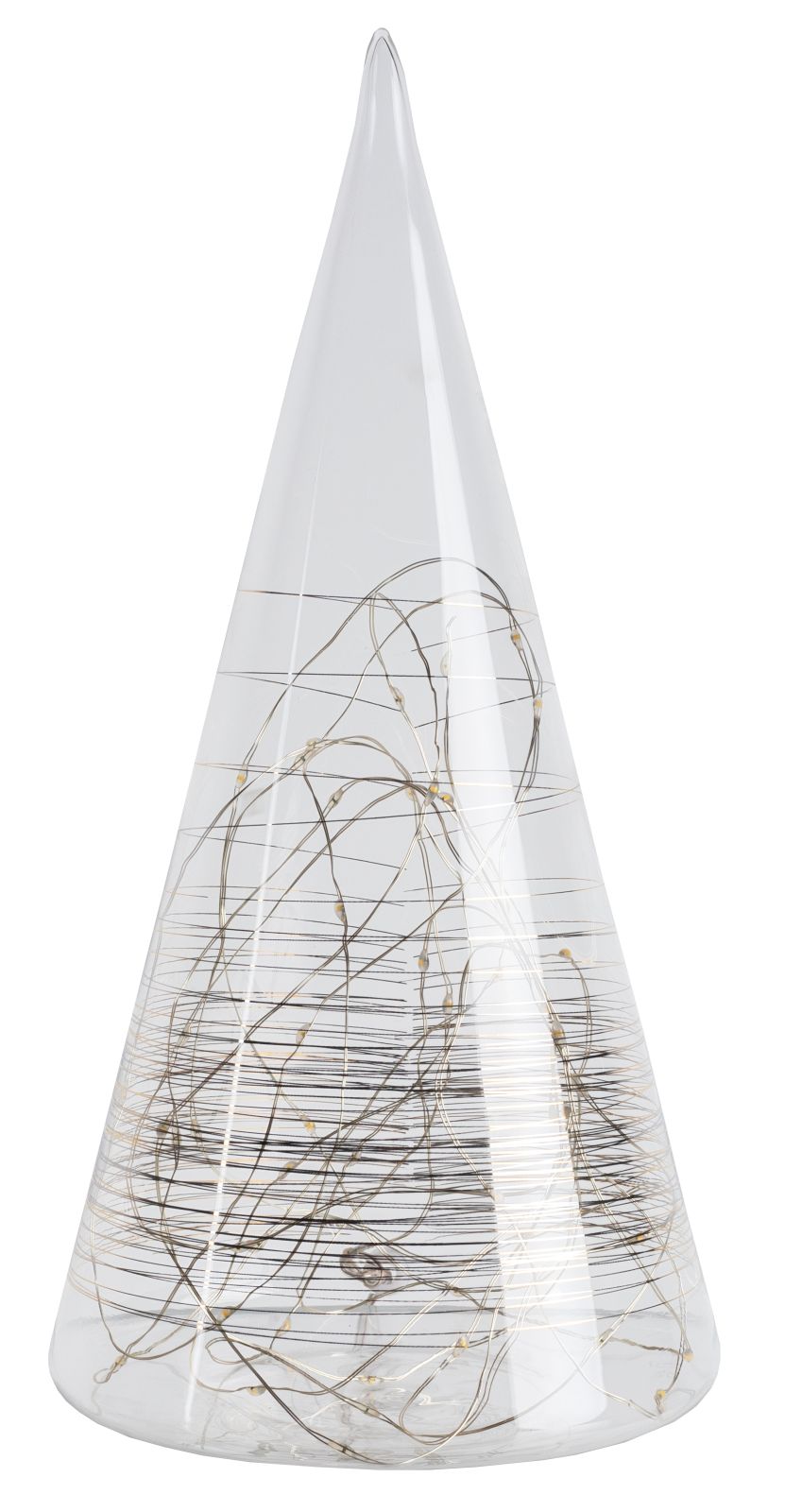 LED Glastanne XL mit Linien und Timer, festliche Weihnachtsdeko für Innenräume.