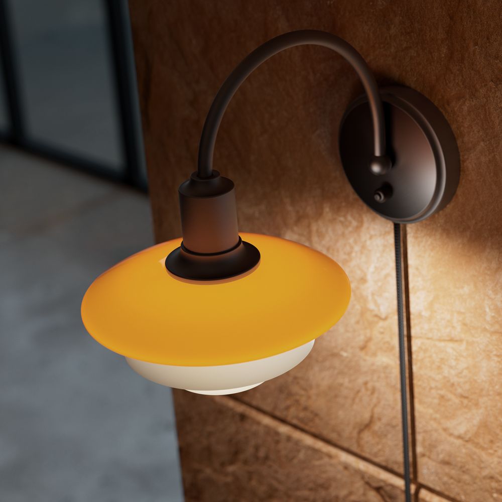 PH 2/2 Wall lamp Wandleuchte CENTENARY EDITION Amber/Opal White Louis Poulsen