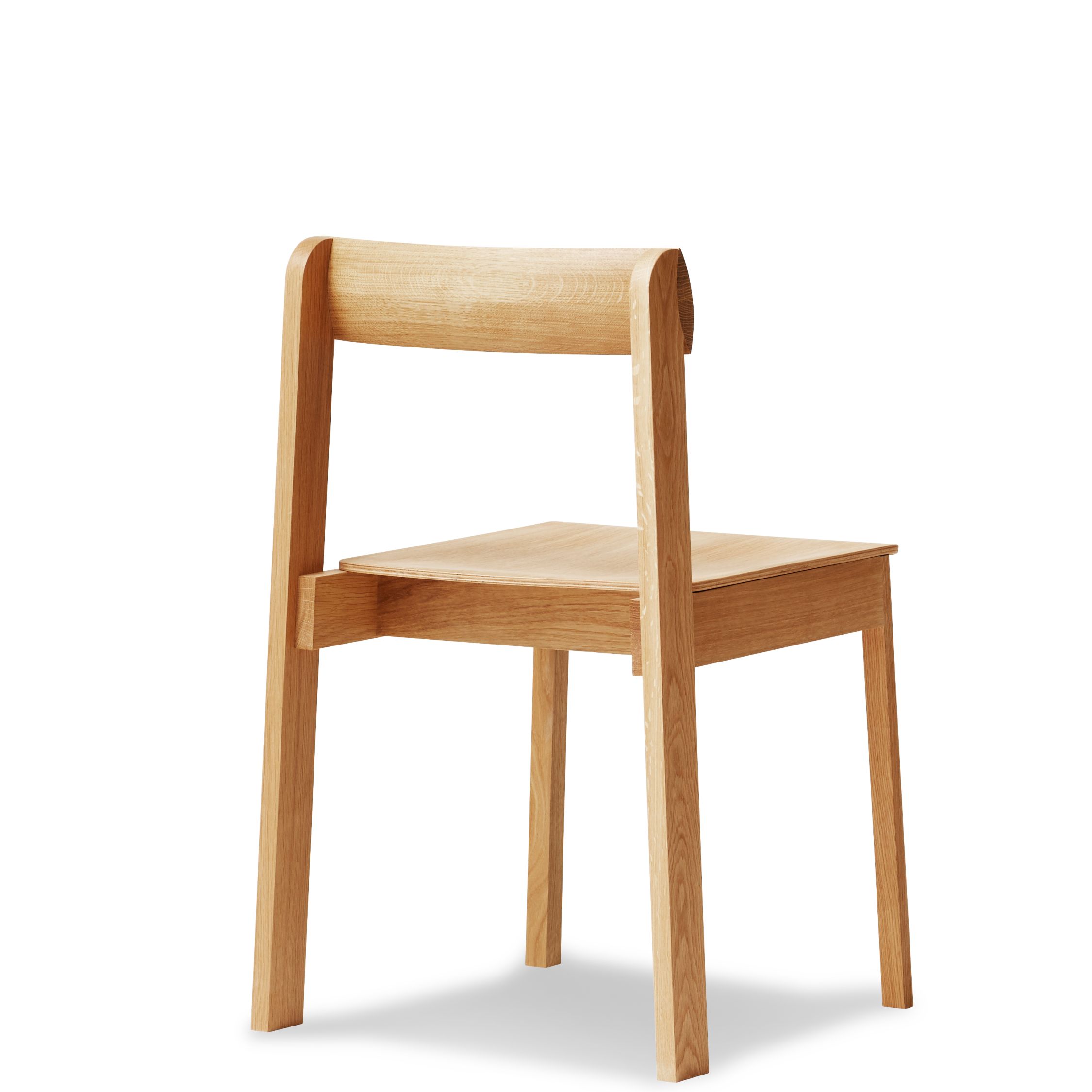 Blueprint Stuhl aus Eiche von Form & Refine, minimalistisches Design, natürliche Holzstruktur.