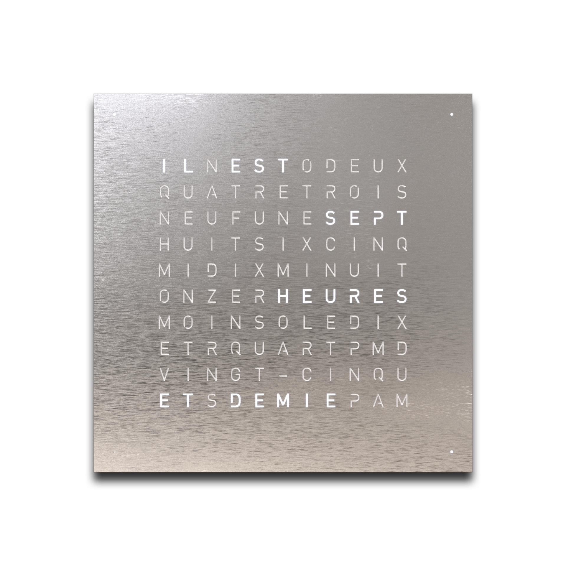Frontcover für Earth 45 Wanduhr / Zeitobjekt Französisch QLOCKTWO