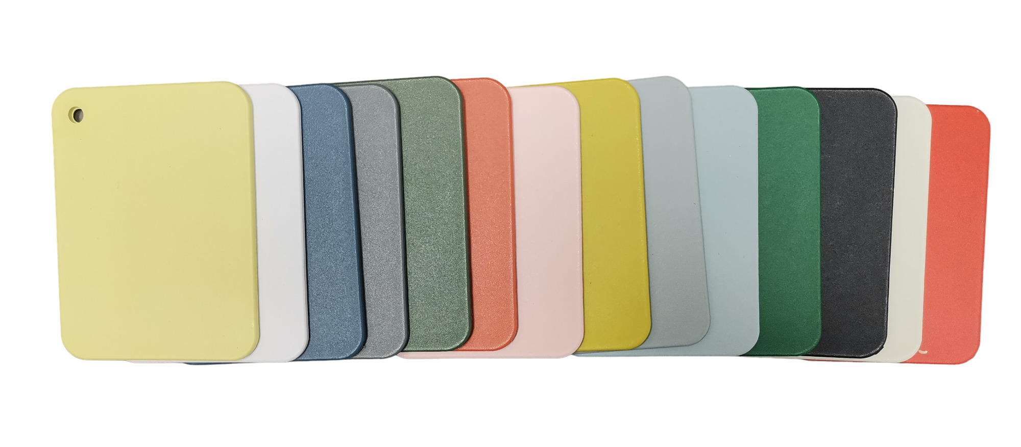 Farbmuster RE für Eames Plastic Chairs 2024 Vitra, zeigt Farbpalette für Stühle.