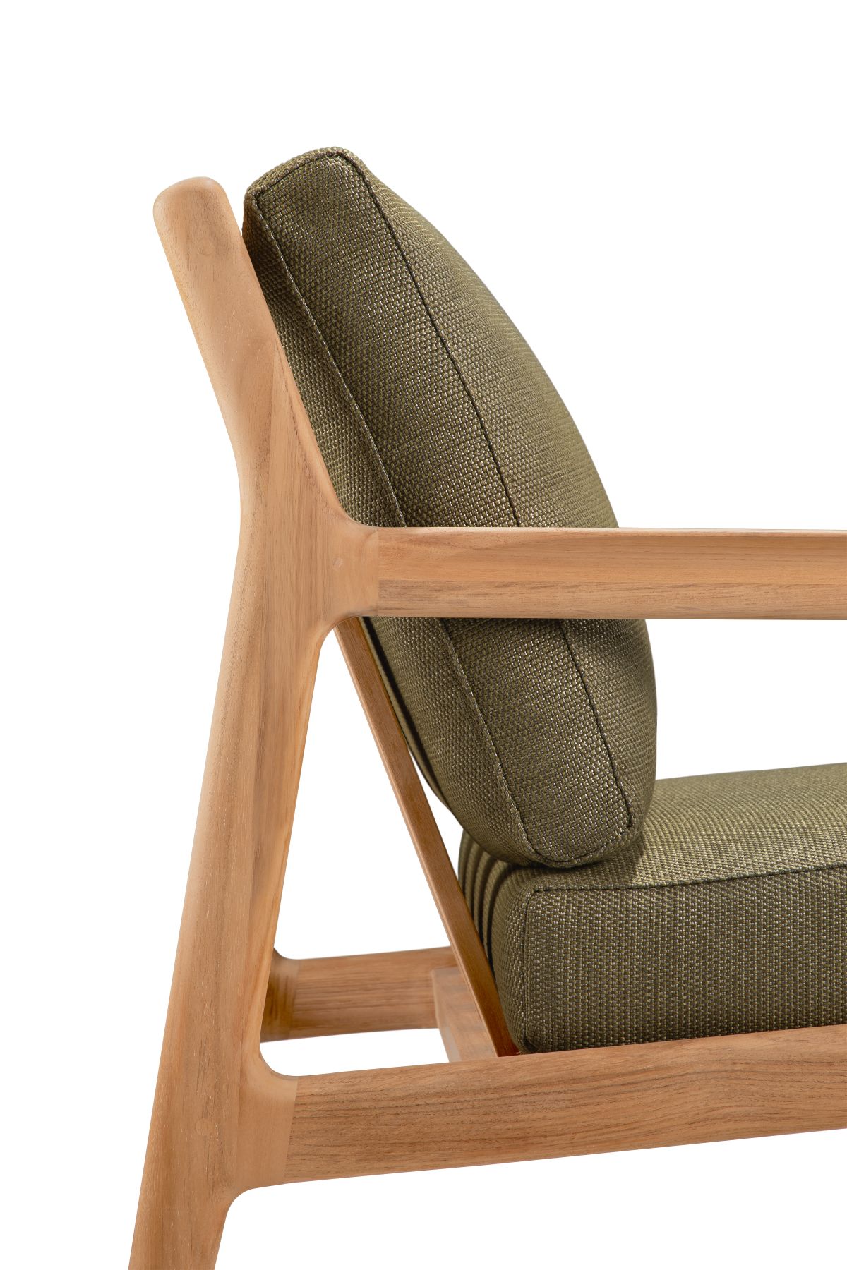 Jack Outdoor Loungesessel Teak grüner Stoff Ethnicraft