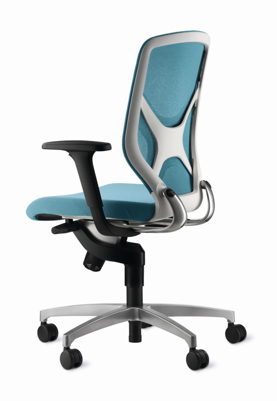 Wilkhahn IN Bürostuhl 184/7 in Türkis: Ergonomischer Drehstuhl mit atmungsaktiver Rückenlehne und Rollen.