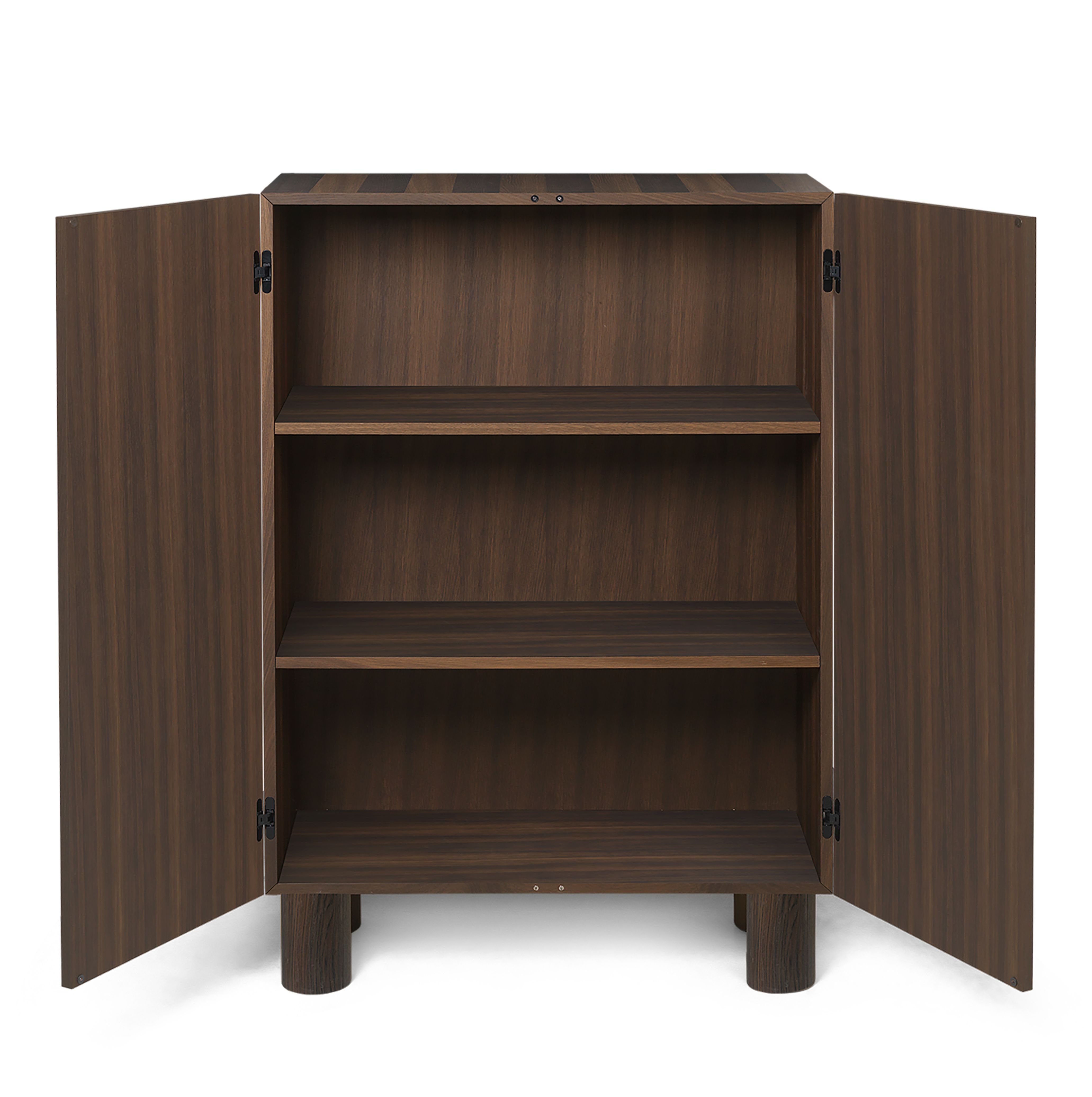 Offener Post Storage Schrank von Ferm Living aus geräucherter Eiche mit drei Regalböden.