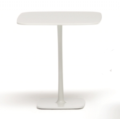 Weißer Jalis Beistelltisch von Cor, kleiner Tisch mit rechteckiger Tischplatte und Fuß.