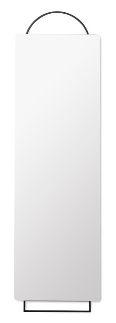 Rechteckiger, großer Adorn Spiegel von Ferm Living in Schwarz mit Aufhängung.