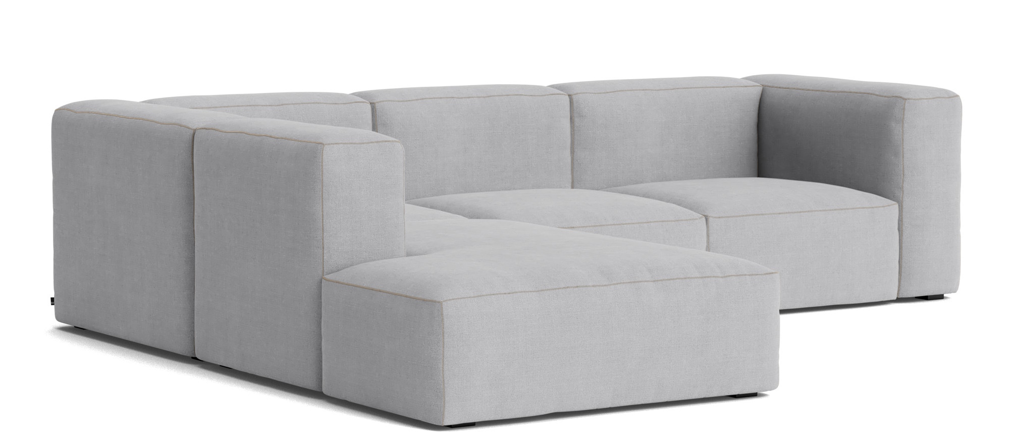 Mags Soft Sofa Corner Combination 2 Armlehne links Hay Stoff Linara 443 mit Beige Naht