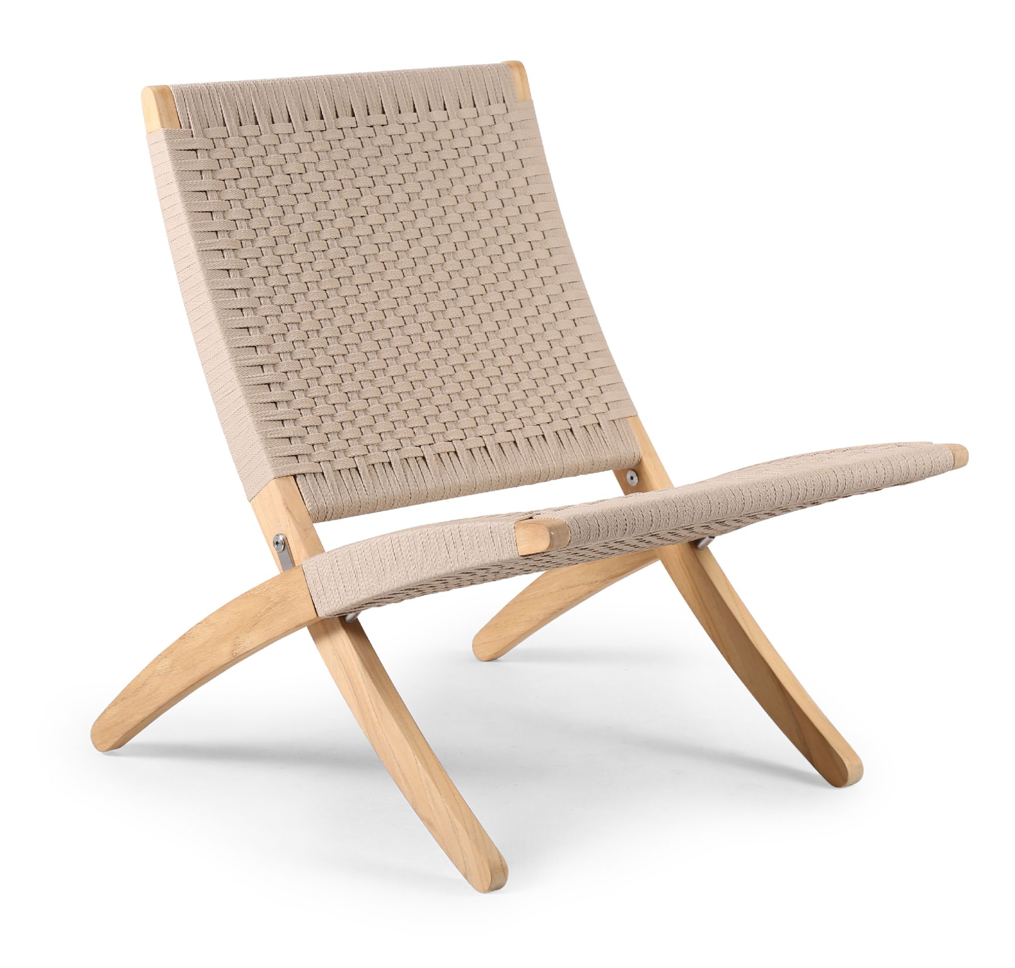 Cuba Chair Outdoor Sessel von Carl Hansen & Søn in Sesam, Holzgestell und Textilbespannung.