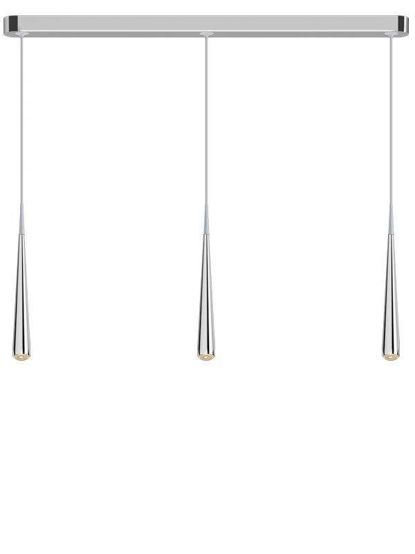 Niceone Trace Pendelleuchte: Moderne Hängelampe in Grau mit drei tropfenförmigen Leuchten für Wohnzimmer und Esszimmer.