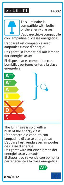 Energieeffizienzlabel der Seletti Monkey Lamp Stehleuchte. Informationen zu Energieklassen und Kompatibilität.