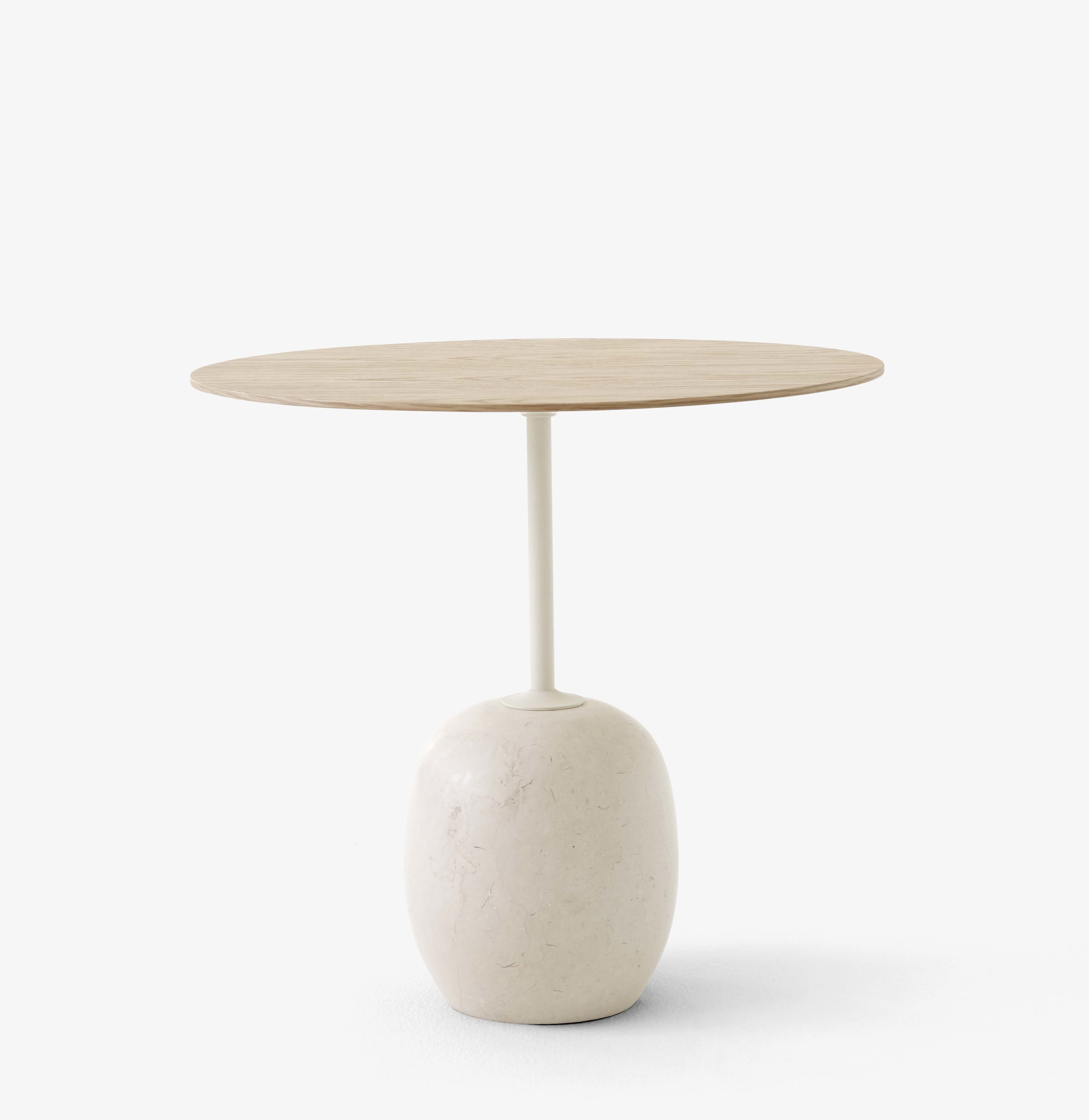 Lato LN8 / LN9 Beistelltisch mit Holzplatte AndTradition Eiche - Marmor Crema Diva