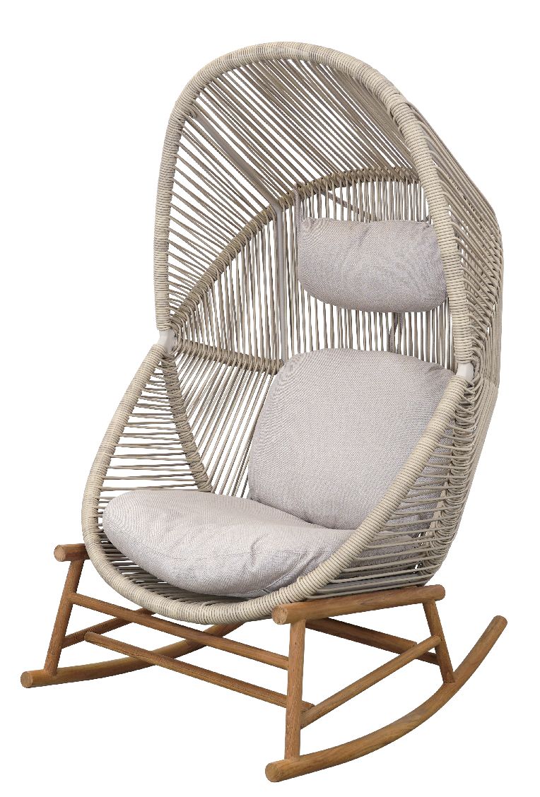 Hive Rocking Chair Schaukelstuhl inkluisve Sitz-und Rücken und Nackenkissen Cane-Line Teak/Sand/Sand
