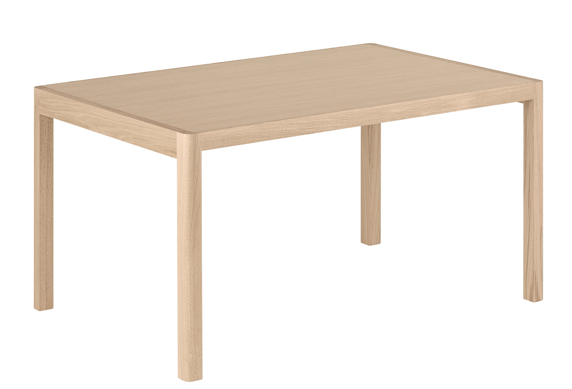 Muuto Workshop Table Tisch aus hellem Eichenholz, rechteckig, minimalistisches Design für Büro und Zuhause.