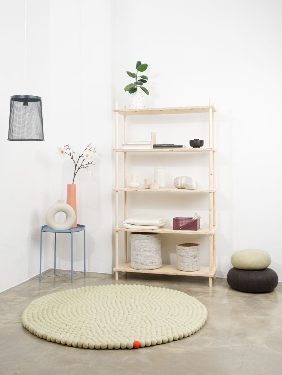 Big One Rund Filzteppich Ø 200 cm myfelt Grünbeige