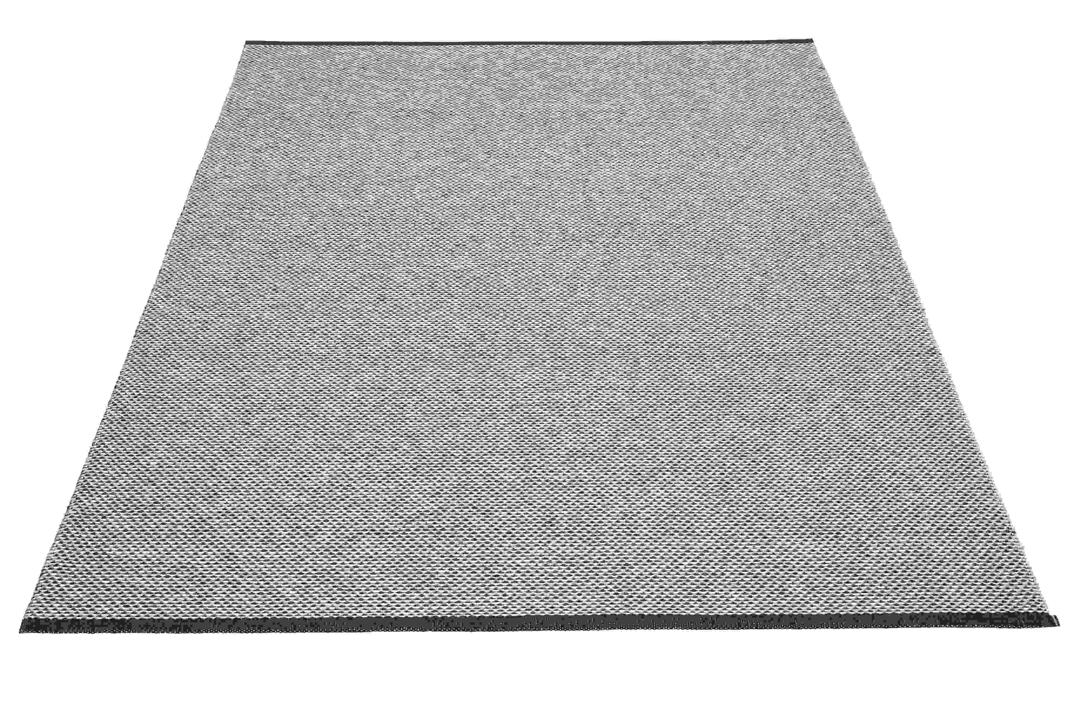 Schwarzer Kunststoffteppich von Pappelina, Modell Effi, Größe 230x320 cm. Moderner Teppich für Innen und Außen.