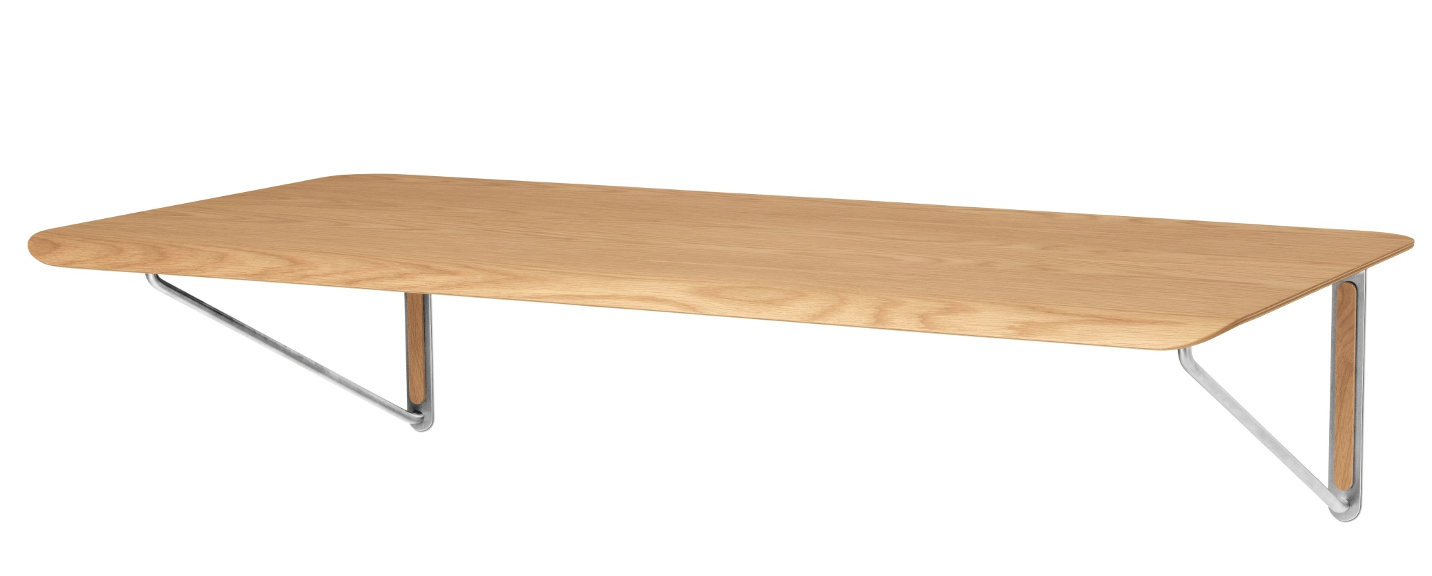 AB019 Wandschreibtisch von Carl Hansen & Søn aus hellem Holz mit Stahlgestell.