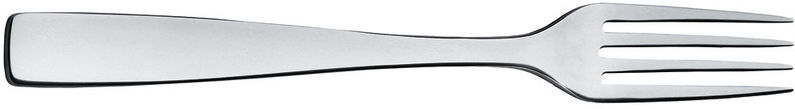 Nahaufnahme einer Gabel aus dem Knifeforkspoon Besteckset von Alessi, modernes Design, Edelstahl.