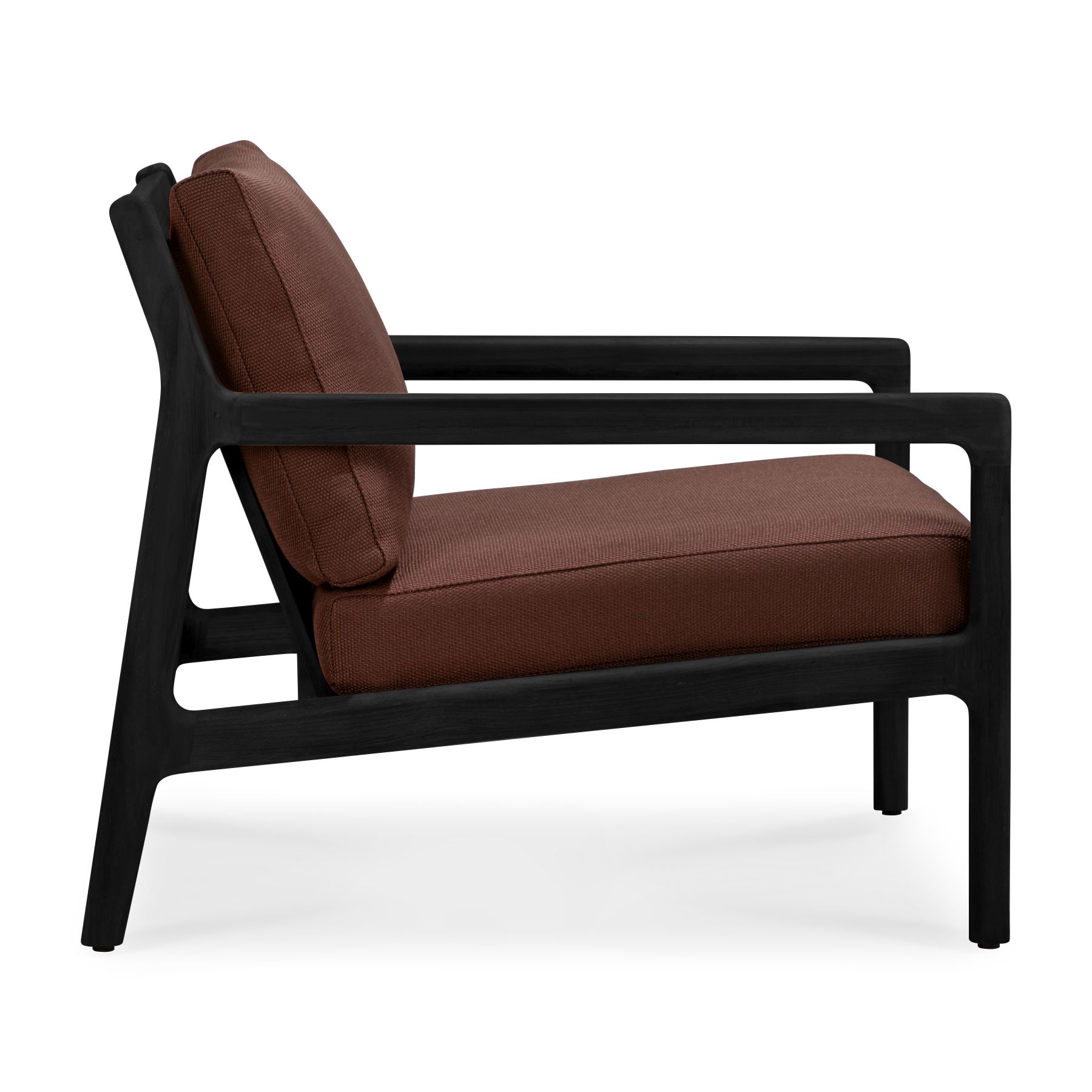 Jack Outdoor Loungesessel Teak Schwarz lackiert Burgundy Ethnicraft