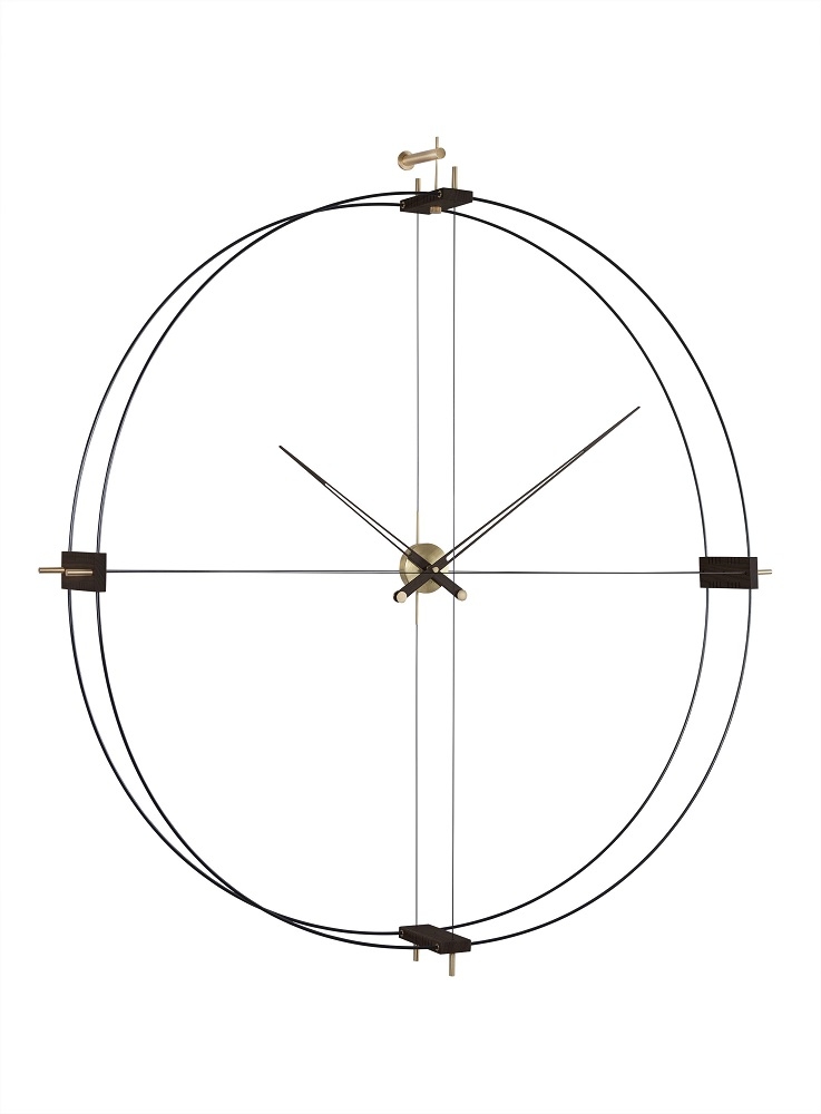 Delmori Clock Wanduhr: Moderne Design Wanduhr in Schwarz und Wenge, minimalistisch und elegant.