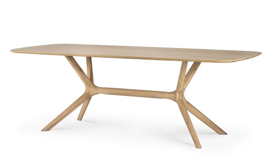 Ethnicraft X Tisch aus Eiche, Esstisch mit einzigartigem, modernem Untergestell aus Massivholz.