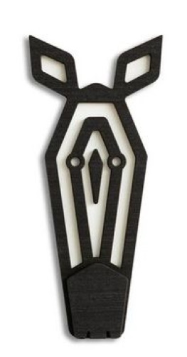The Zebra Mini Tiermaske von Umasqu, handgefertigter Wandschmuck aus Holz, modernes Design für Wohnzimmer und Büro.