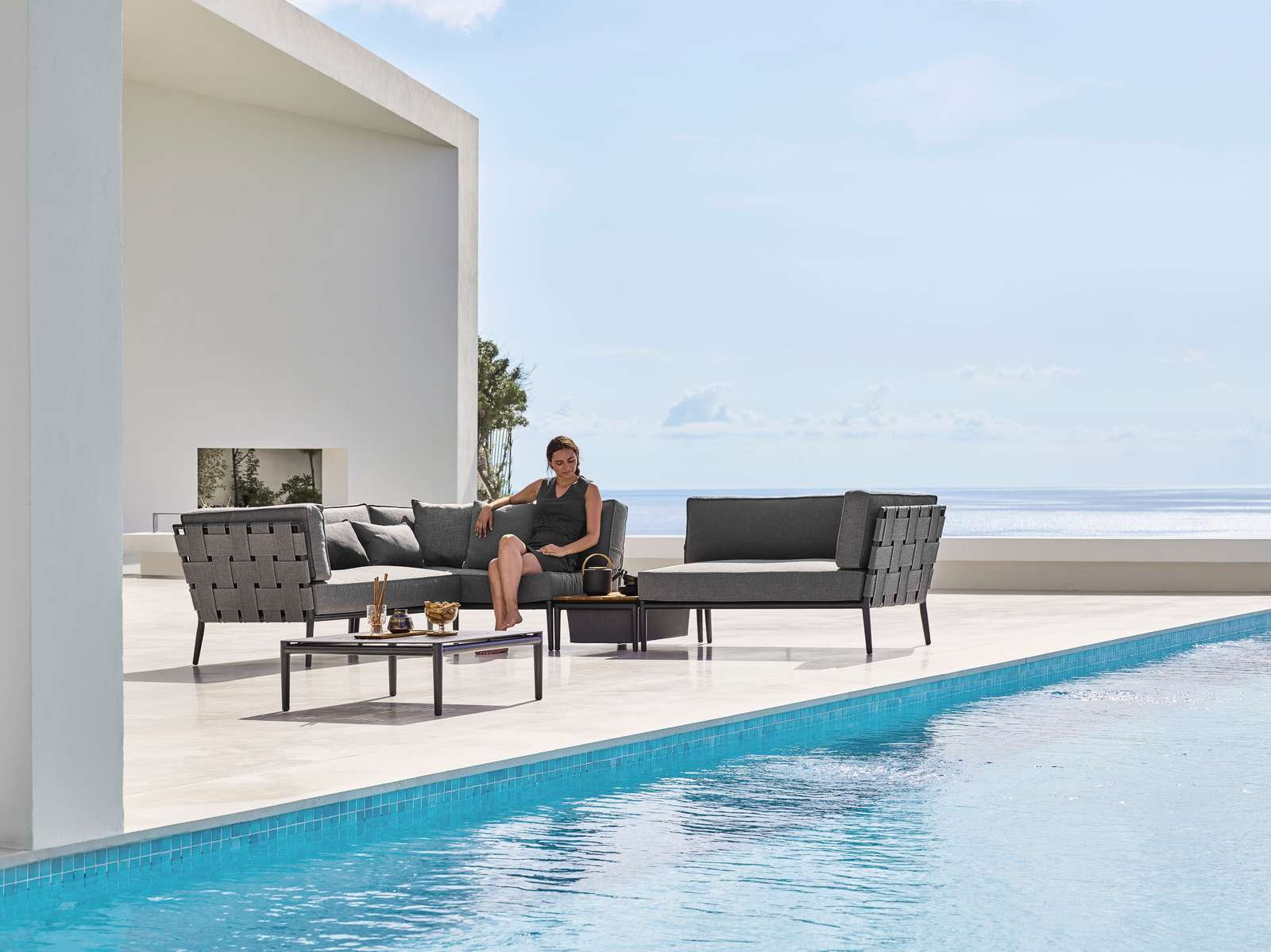 Conic Outdoor 2-Sitzer Modulsofa rechts Cane-Line