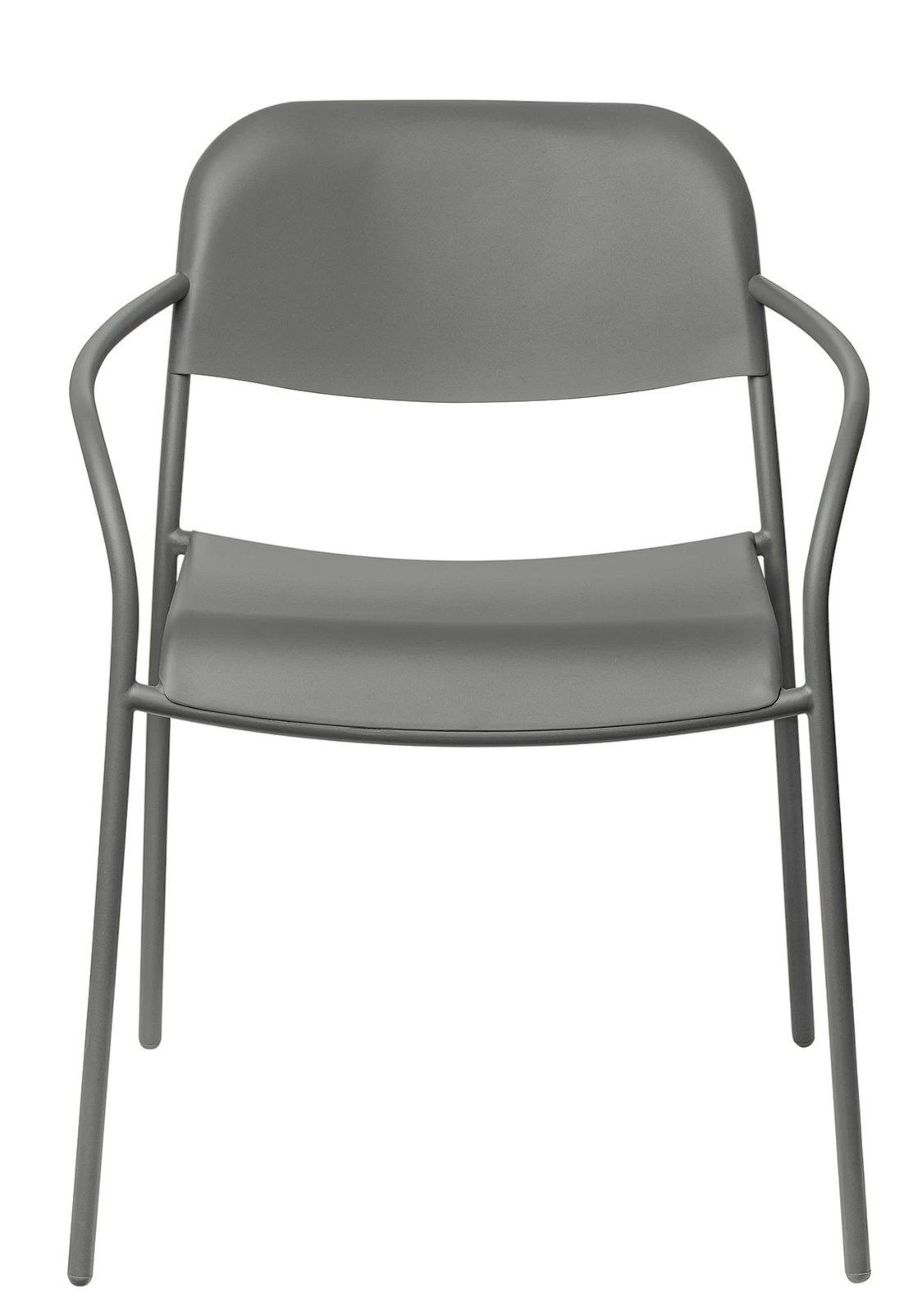 Blomus Yua Armlehnstuhl für den Außenbereich, grauer Gartenstuhl mit Armlehnen, modernes Design.