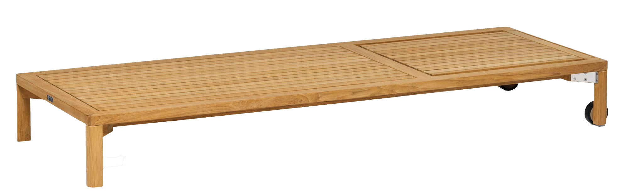 New Hampton Sonnenliege von Weishäupl, Outdoor Liege aus Teakholz mit Rollen.