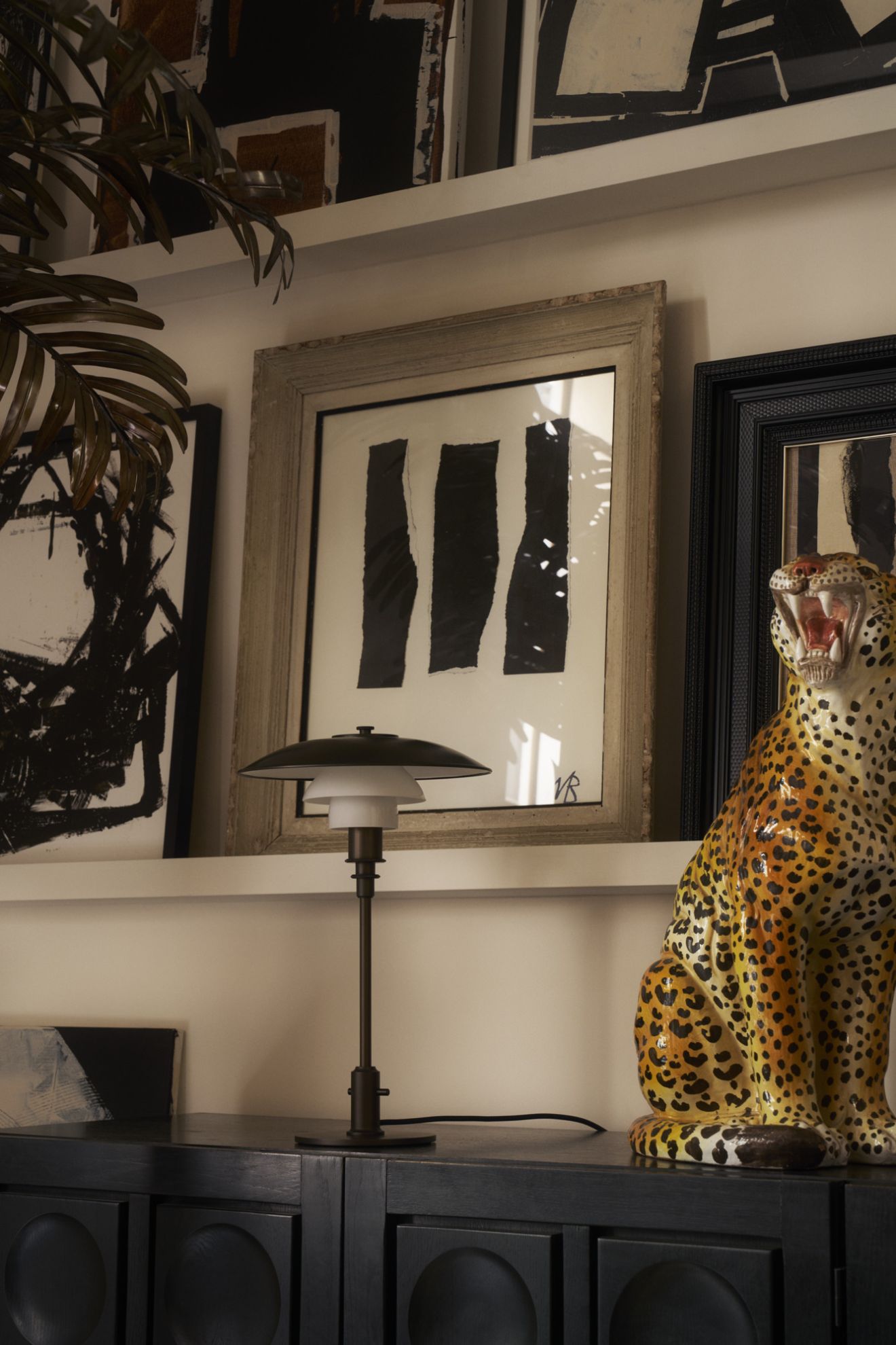 PH 3/2 Aged Brass Opal Tischleuchte Louis Poulsen