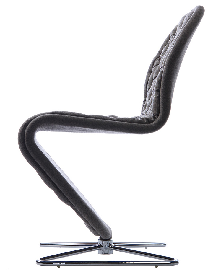 Grauer System 1-2-3 Stuhl mit Butterfly-Gestell von Verpan, moderne Sitzmöbel für Esszimmer und Büro.