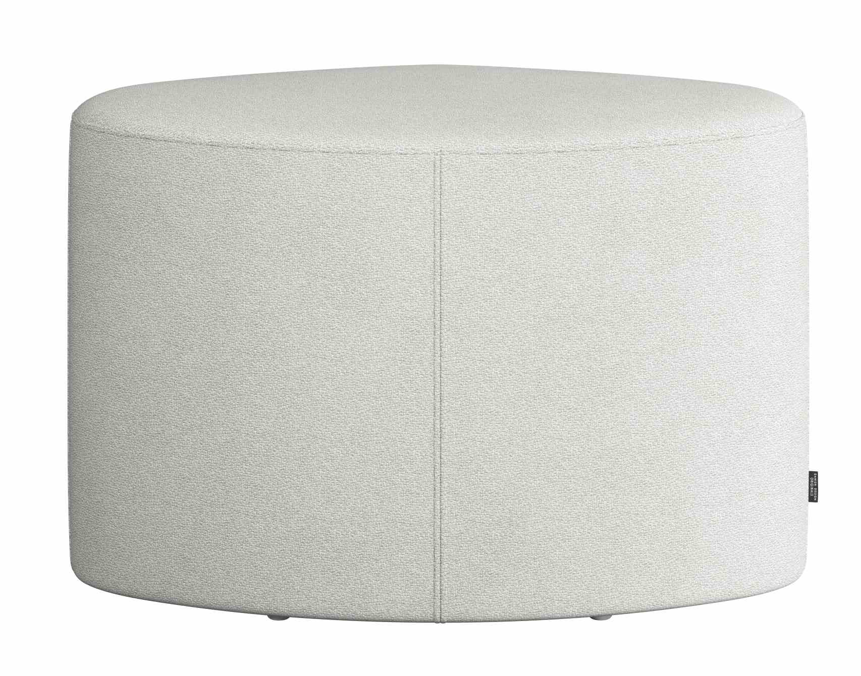 Weißer Madison Pouf Hocker von Novoform, runder Sitzhocker aus Stoff, modernes Möbeldesign.