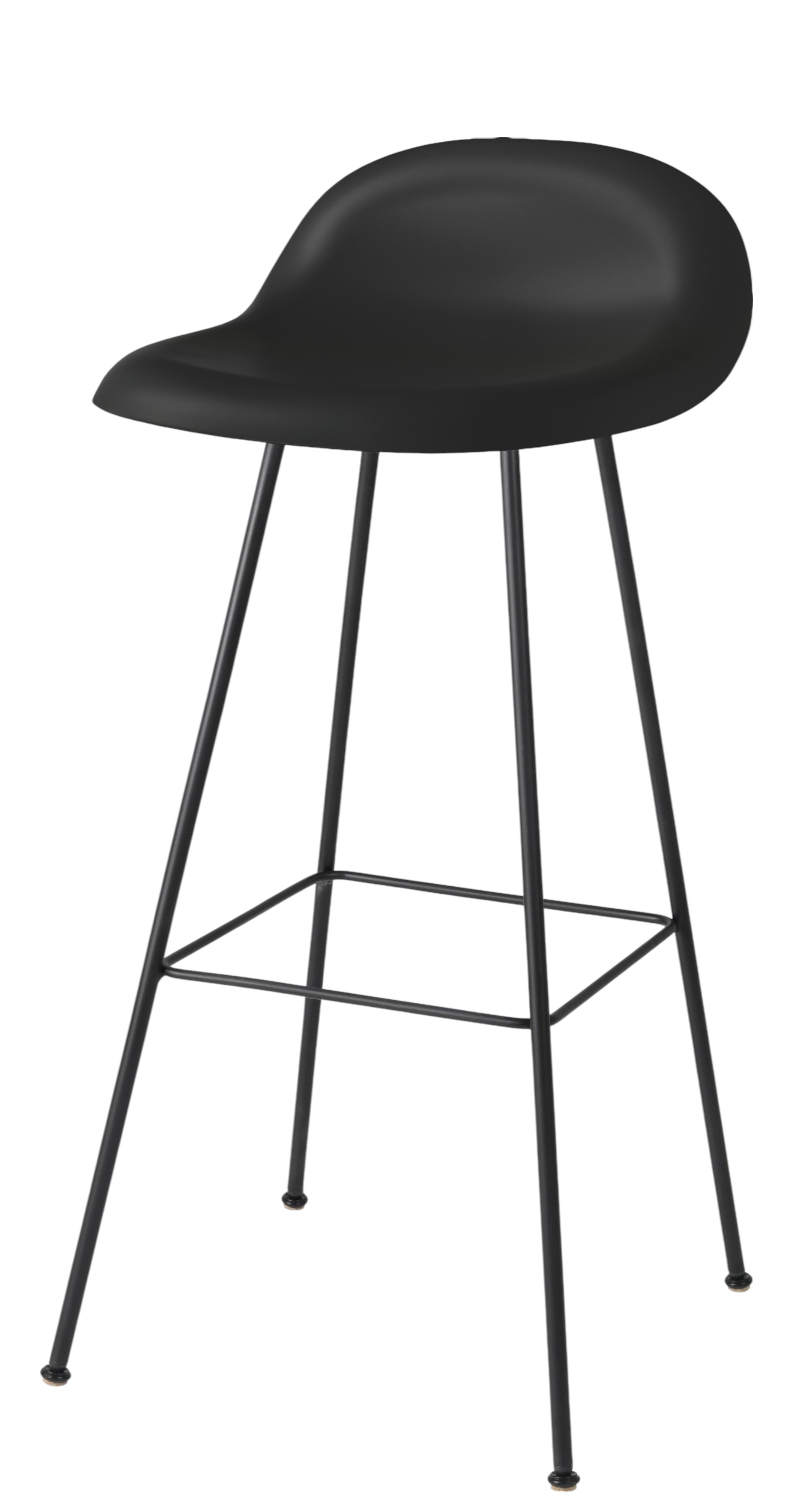 3D Barhocker 75 Kunststoff schwarz - Filzgleiter Gubi