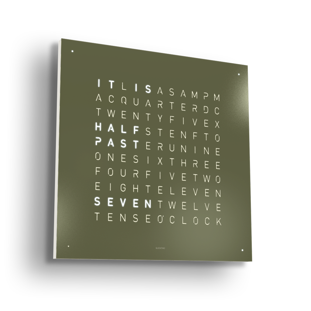 Earth 45 Steel Series Wanduhr / Zeitobjekt Englisch QLOCKTWO