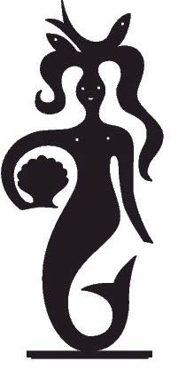 Schwarze Vitra Silhouettes Figur einer Meerjungfrau mit Muschel in der Hand als Deko-Objekt.