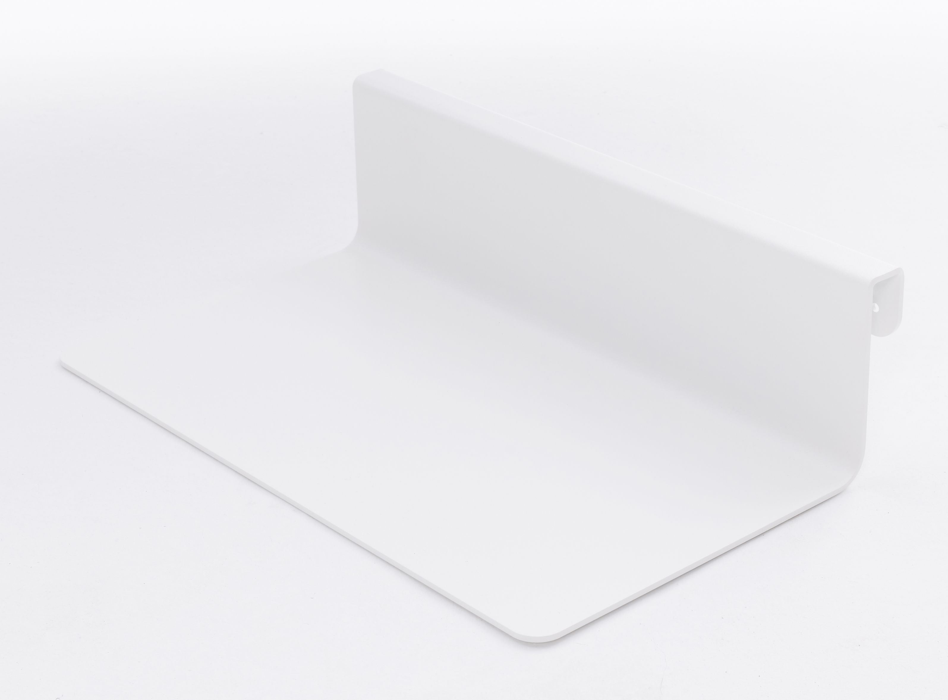 Weiße Nachttischablage für Flai Bett von Müller Möbelwerkstätten, minimalistisches Design für Schlafzimmer.