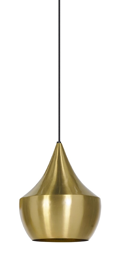 Goldene Beat Fat Pendelleuchte von Tom Dixon, moderne Hängelampe für Wohnzimmer und Essbereich.