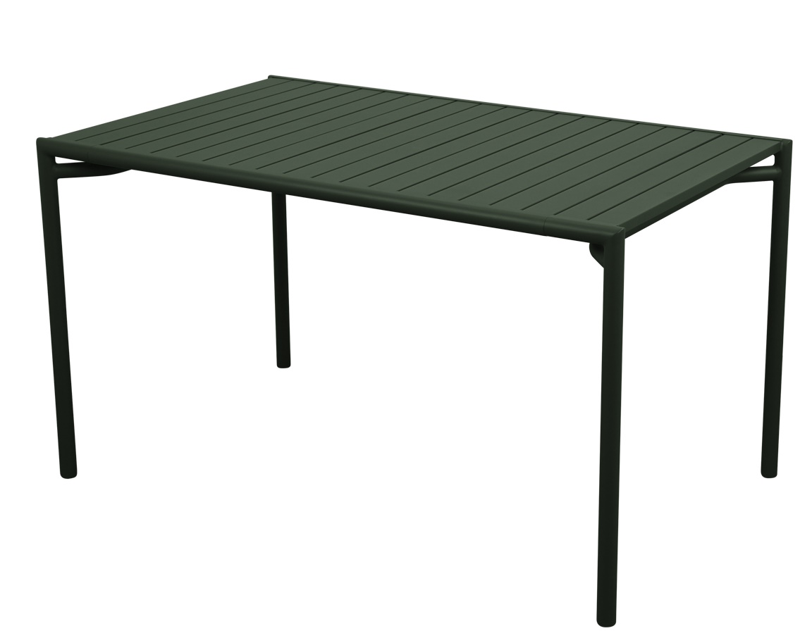 Rechteckiger, grüner Bliss Esstisch von Cane-Line für den Außenbereich, modernes Design.